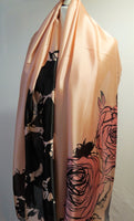 Rose Print Silk Scarf