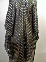 Black and Silver Striped Pom Pom Kaftan