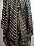 Black and Silver Striped Pom Pom Kaftan